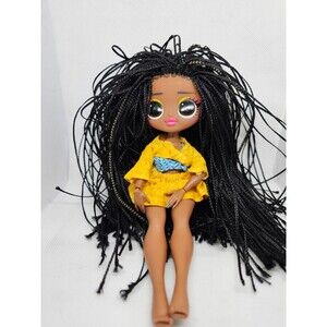 LOL Surprise OMG Fashion Doll Braided Hair Yellow Outfit Brown Skin